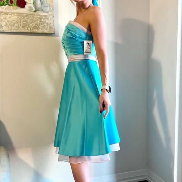 Mori Lee New turquoise Party dress 11-12 size with tag - Picture 10 of 10